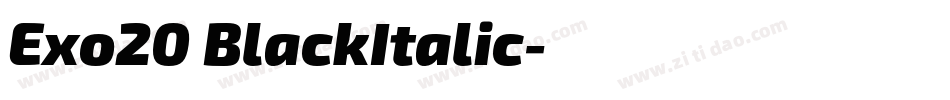Exo20 BlackItalic字体转换